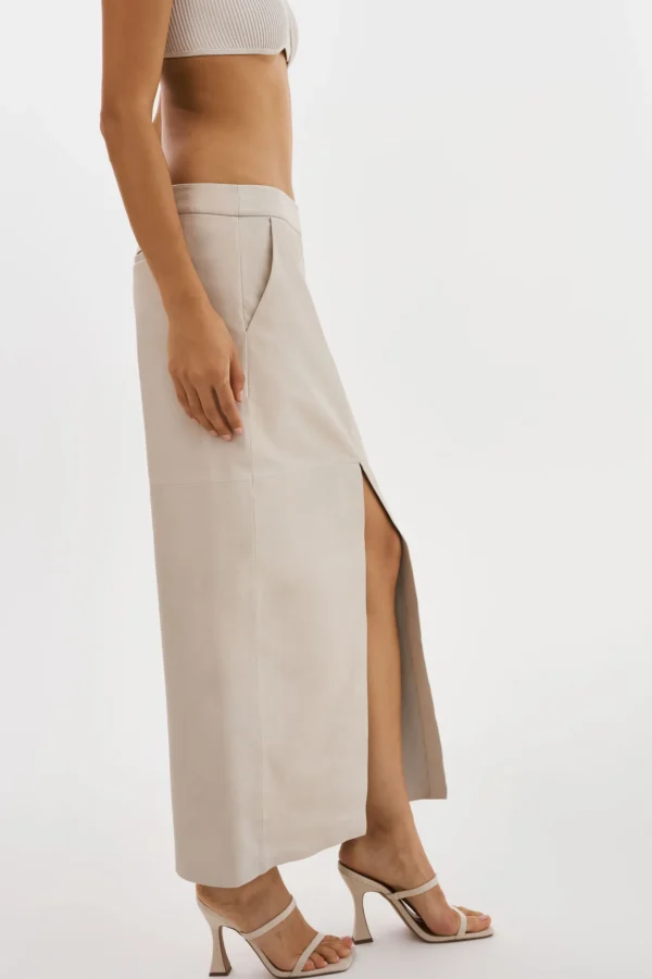 LAMARQUE Skirts | ABIA | Low Waist Leather Maxi Skirt Bone