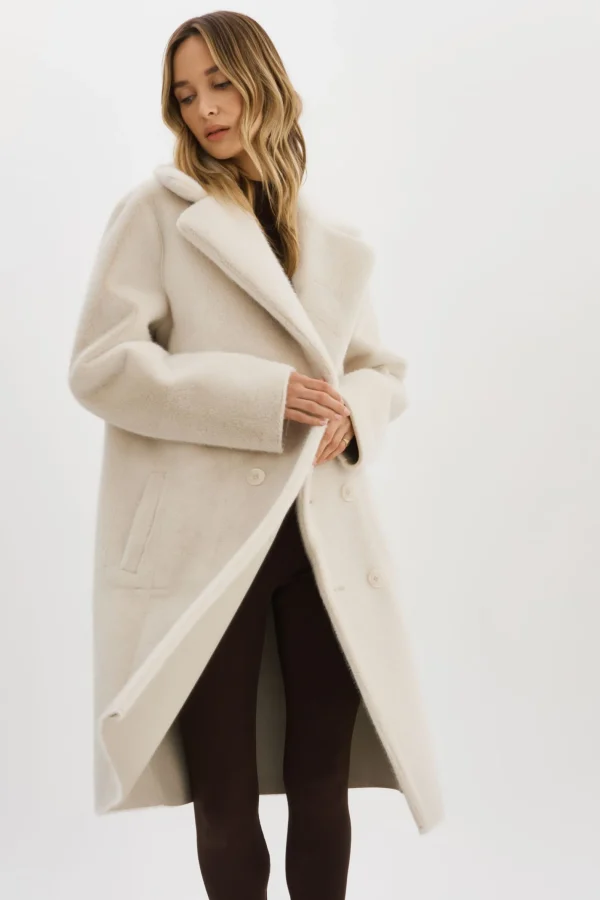 LAMARQUE Coats&Jackets | ABIGAIL | Faux Shearling Reversible Coat IVORY