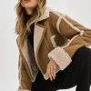 LAMARQUE Coats&Jackets | ADRINA | Faux Shearling Crop Jacket Biscuit