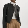 LAMARQUE Leather Jackets | AZRA GOLD | Leather Biker Jacket Black