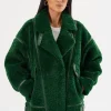 LAMARQUE Coats&Jackets | BADU | Oversized Faux Shearling Jacket Green