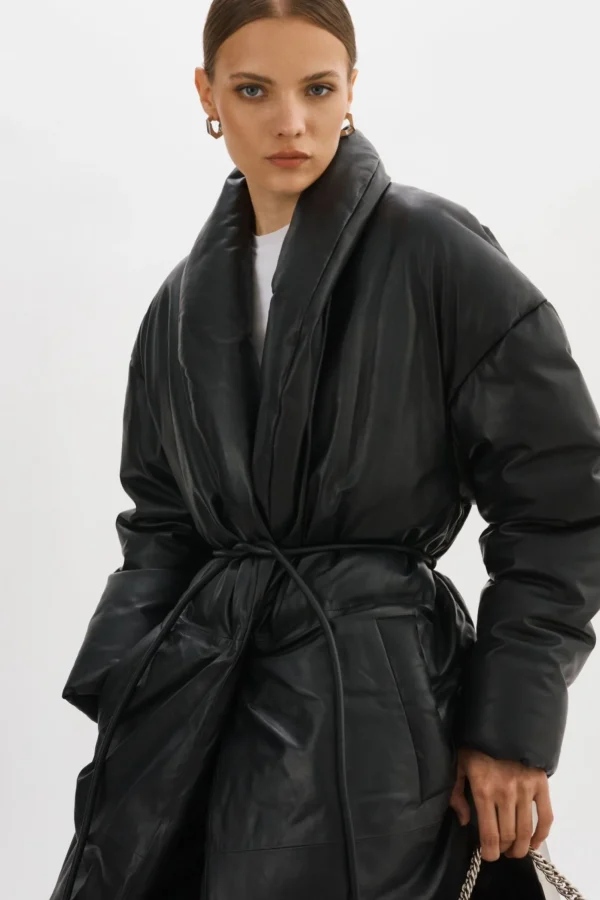 LAMARQUE Coats&Jackets | Leather Jackets | CATALINA | Oversized Leather Blanket Coat Black