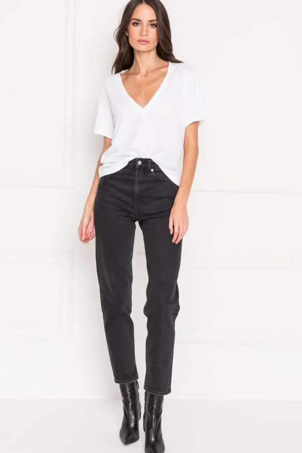 LAMARQUE Tops | CECILIA | Deep V-neck Tee White