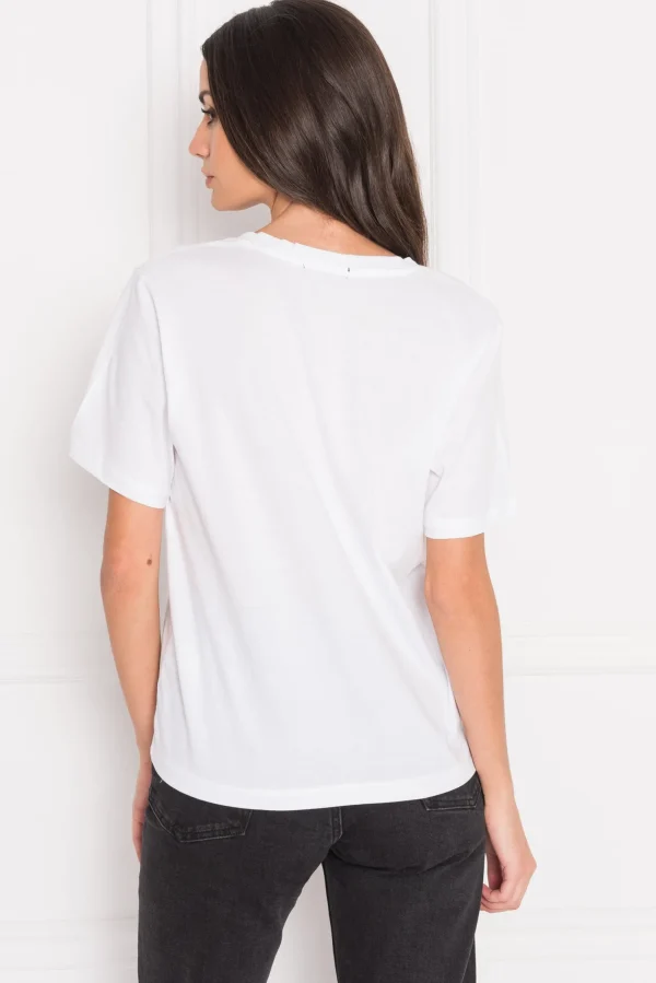 LAMARQUE Tops | CECILIA | Deep V-neck Tee White