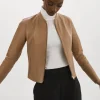 LAMARQUE Leather Jackets | CHAPIN | Reversible Leather Bomber Mocha/Gold