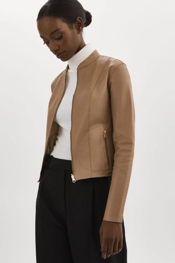 LAMARQUE Leather Jackets | CHAPIN | Reversible Leather Bomber Mocha/Gold