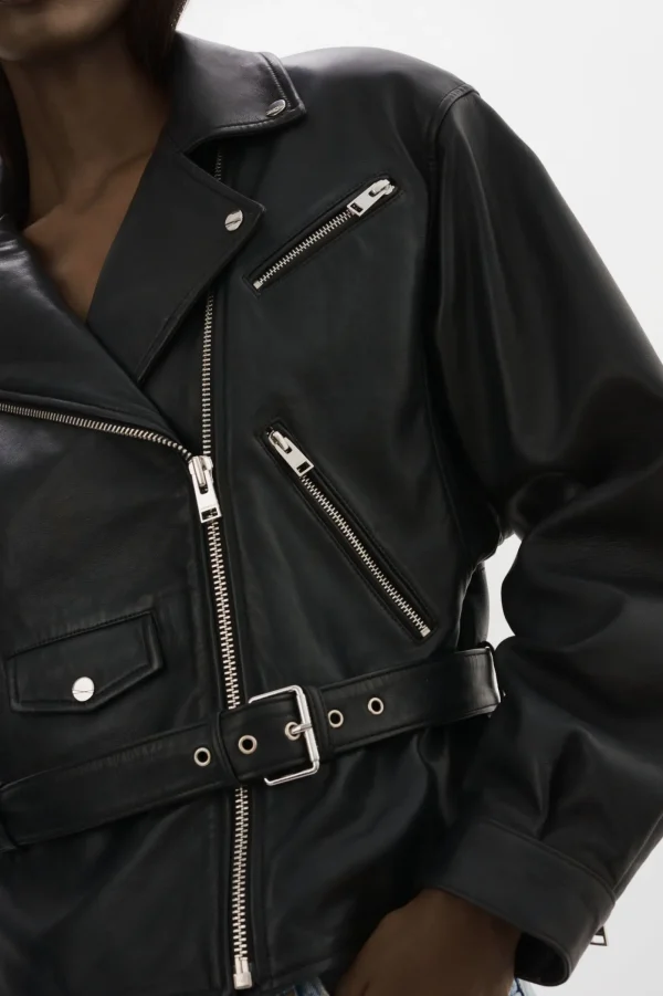LAMARQUE Leather Jackets | DANIELA | Leather Biker Jacket Black