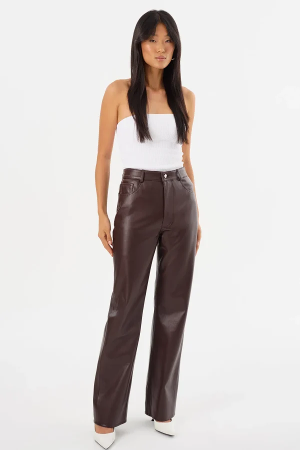 LAMARQUE Pants&Shorts | DEMORA | Recycled Leather Pants Mahogany