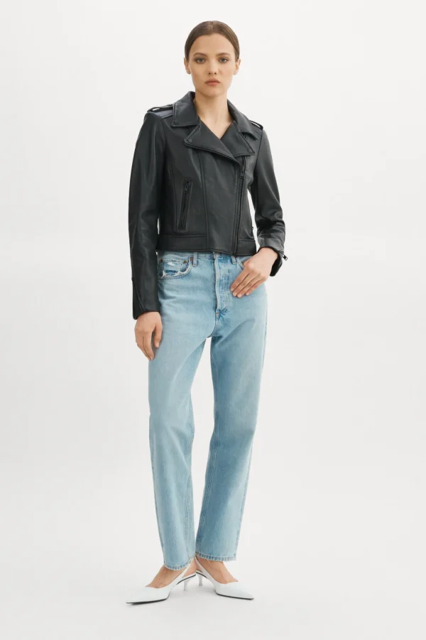 LAMARQUE Leather Jackets | DONNA | Iconic Leather Biker Jacket Black Black