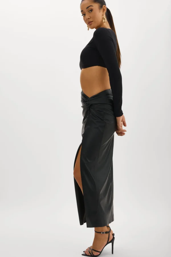 LAMARQUE Skirts | EILEEN | Faux Leather Maxi Skirt Black