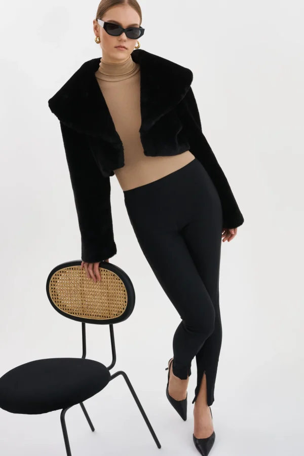 LAMARQUE Pants&Shorts | ELAINE | Twill Leggings Black