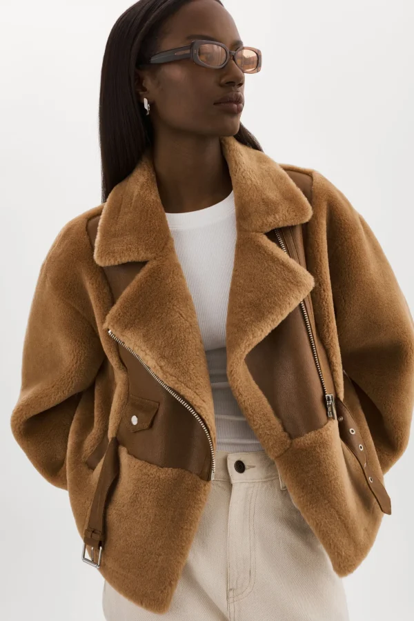 LAMARQUE Coats&Jackets | ELODY | Faux Fur Jacket Mocha/Brown