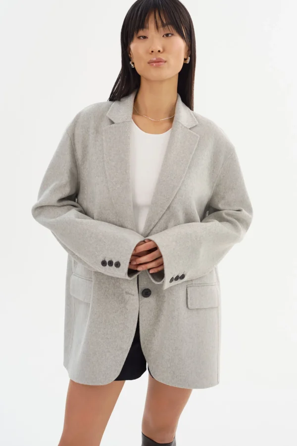 LAMARQUE Coats&Jackets | ENNIS | Oversized Wool Blazer Light Grey