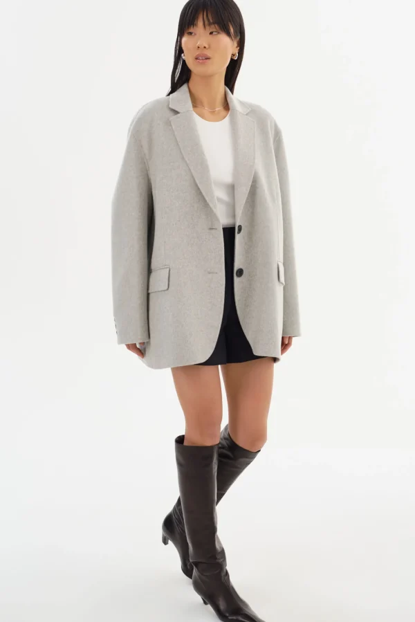 LAMARQUE Coats&Jackets | ENNIS | Oversized Wool Blazer Light Grey
