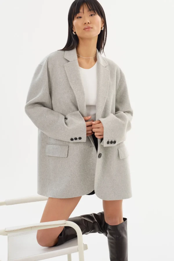 LAMARQUE Coats&Jackets | ENNIS | Oversized Wool Blazer Light Grey