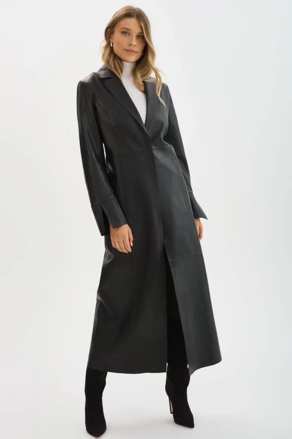LAMARQUE Coats&Jackets | Leather Jackets | EVANNA | Leather Maxi Coat Black