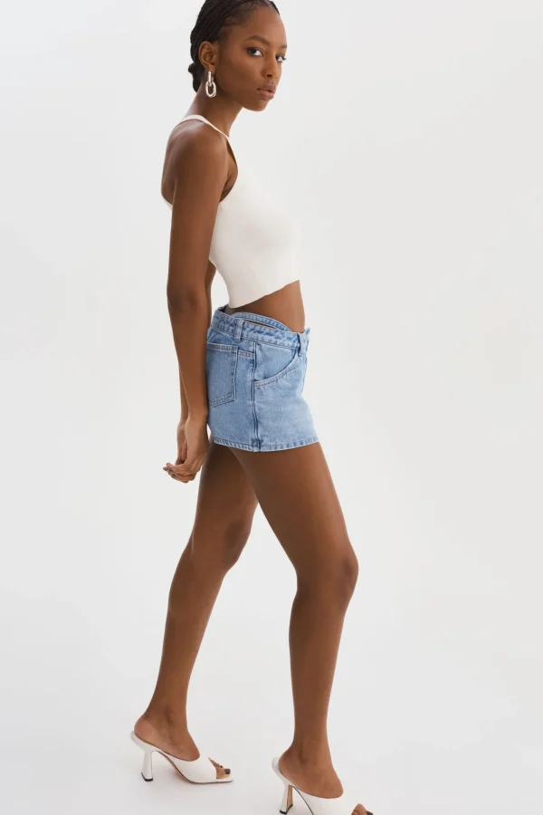 LAMARQUE Skirts | FANTINA | Denim Skort Light Blue Wash