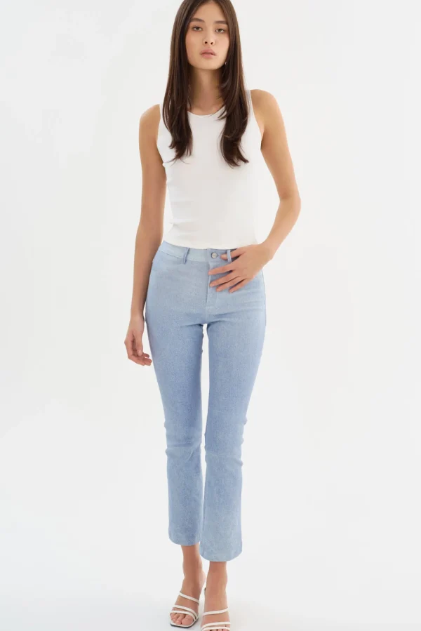 LAMARQUE Pants&Shorts | FARIS | Stretch Leather Pants Heather Blue