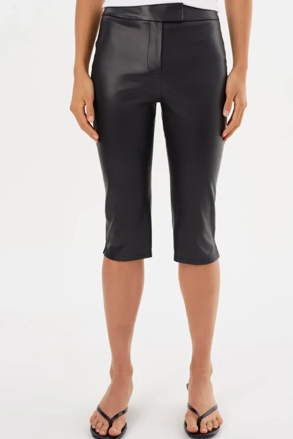 LAMARQUE Pants&Shorts | FAYA | Faux Leather Capri Pants Black