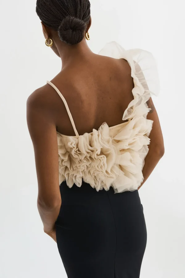 LAMARQUE Tops | FELETA | Ruffle Tulle Top Light Beige