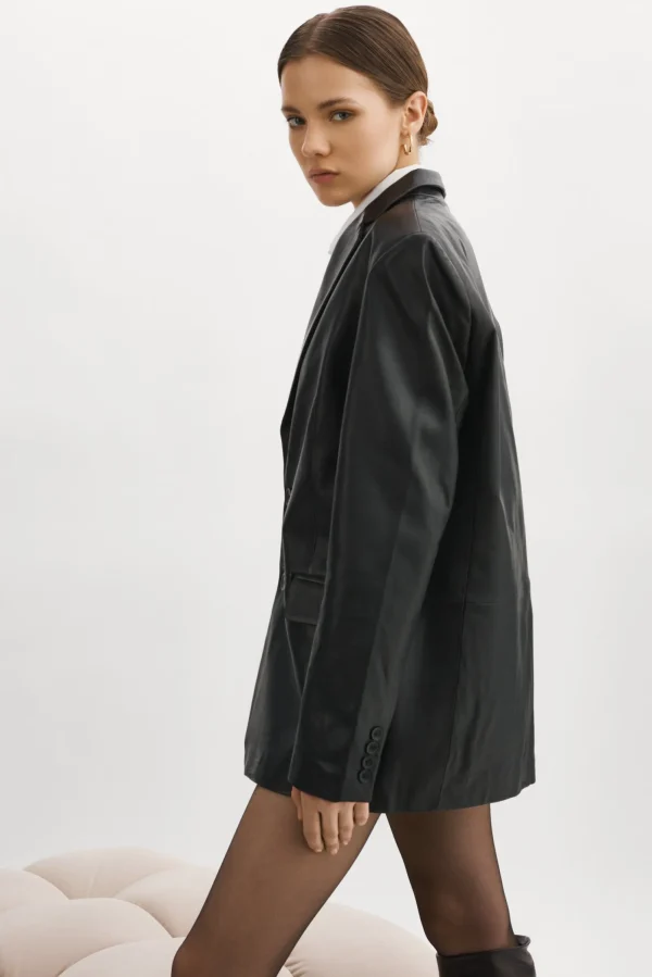 LAMARQUE Leather Jackets | FELINA | Oversized Leather Blazer Black