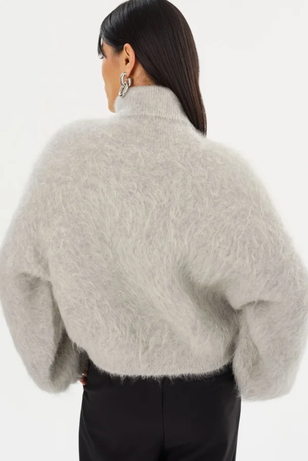 LAMARQUE Tops | GARCELLE | Wool Turtleneck Sweater Heather Grey