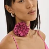 LAMARQUE Accessories | GEMMA | Leather Rosette Choker Super Pink