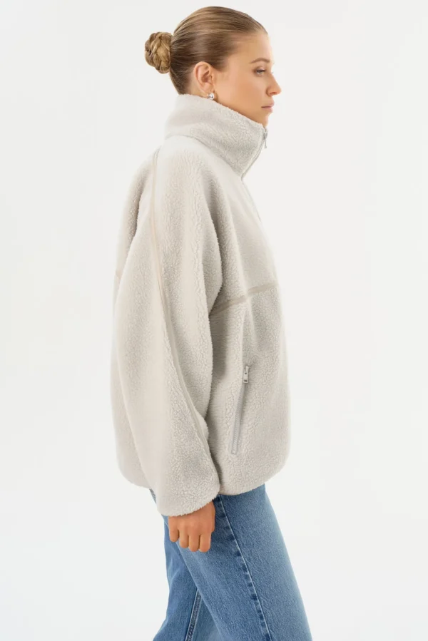LAMARQUE Tops | HELSA | Polar Fleece Pullover Light Grey