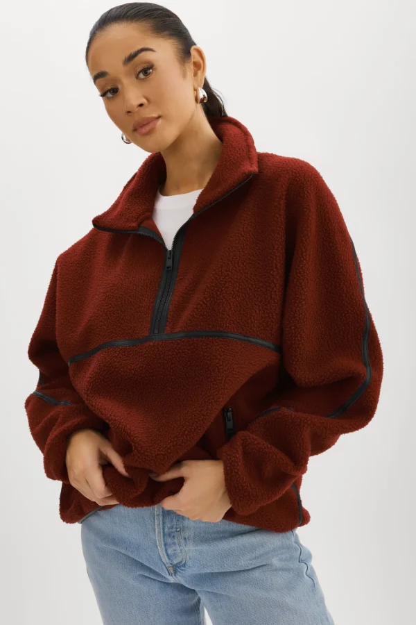 LAMARQUE Tops | HELSA | Polar Fleece Pullover Syrah