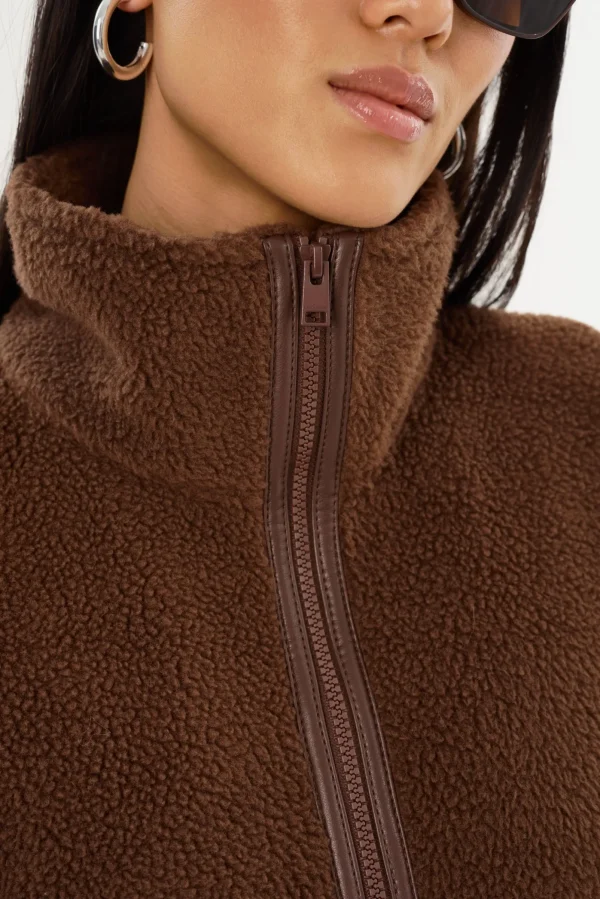 LAMARQUE Tops | HELSA | Polar Fleece Pullover Chestnut