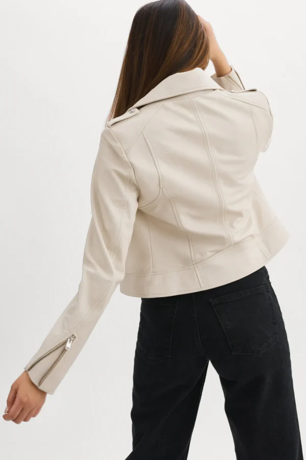 LAMARQUE Leather Jackets | HOLY | Leather Biker Jacket With Removable Hood Bone