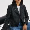 LAMARQUE Leather Jackets | IDETTA | Leather Biker Jacket Black