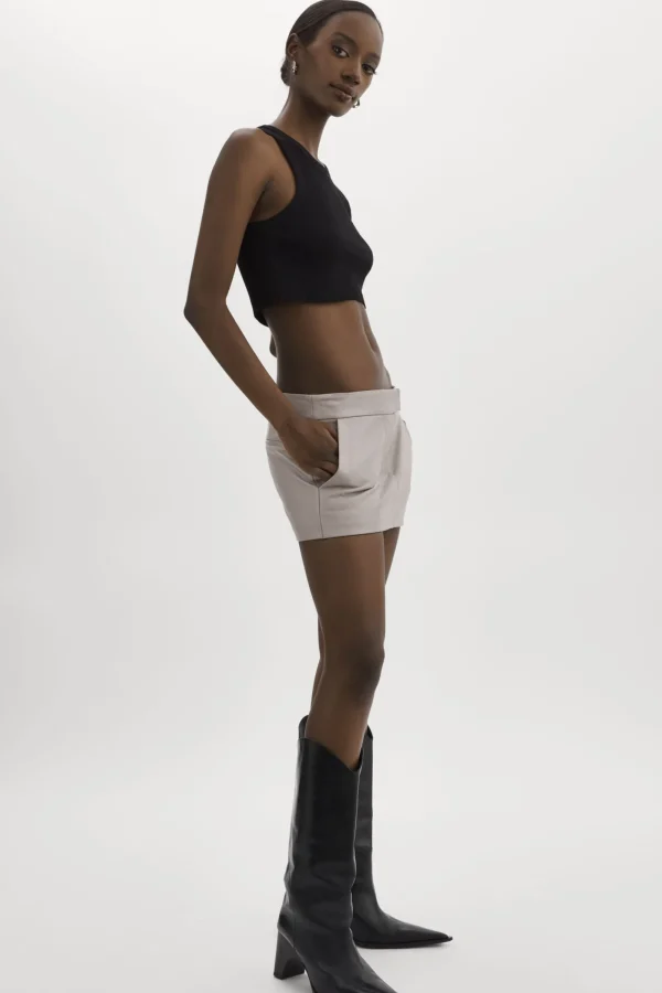 LAMARQUE Skirts | INAYA | Leather Micro Mini Skirt Ash Grey