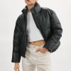 LAMARQUE Coats&Jackets | Leather Jackets | IRIS Leather Puffer Jacket Black