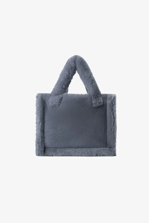 LAMARQUE Accessories | JADE Faux Fur Tote Bag Smoky Blue