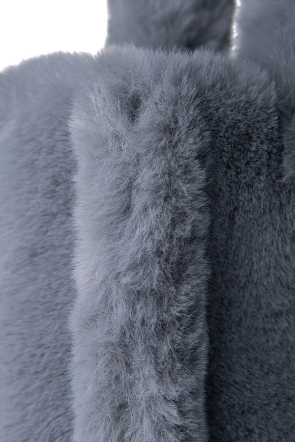 LAMARQUE Accessories | JADE Faux Fur Tote Bag Smoky Blue