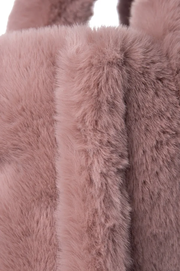 LAMARQUE Accessories | JADE Faux Fur Tote Bag Smoky Pink
