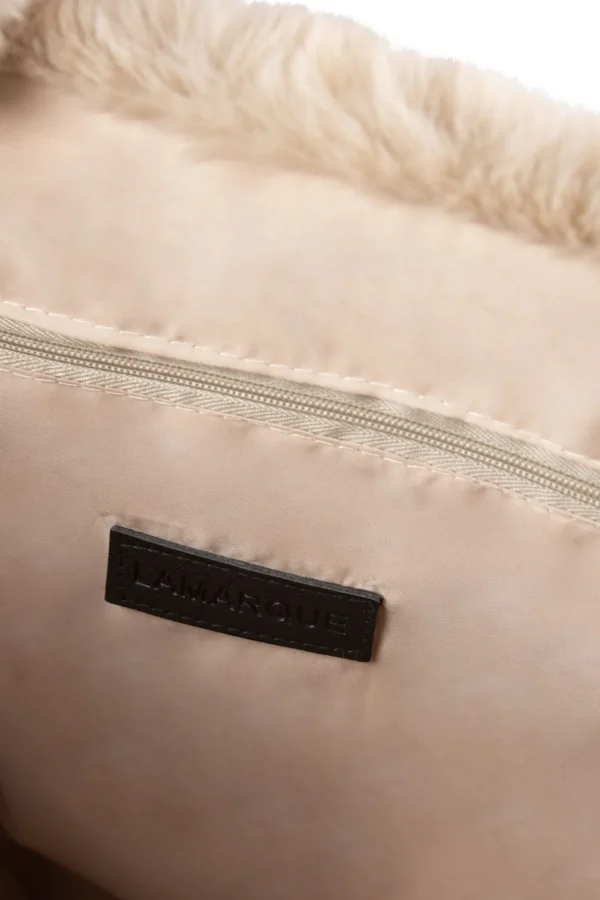 LAMARQUE Accessories | JADE Faux Fur Tote Bag Oat