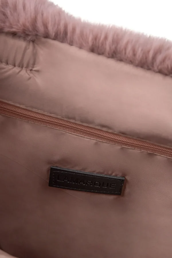 LAMARQUE Accessories | JADE Faux Fur Tote Bag Smoky Pink