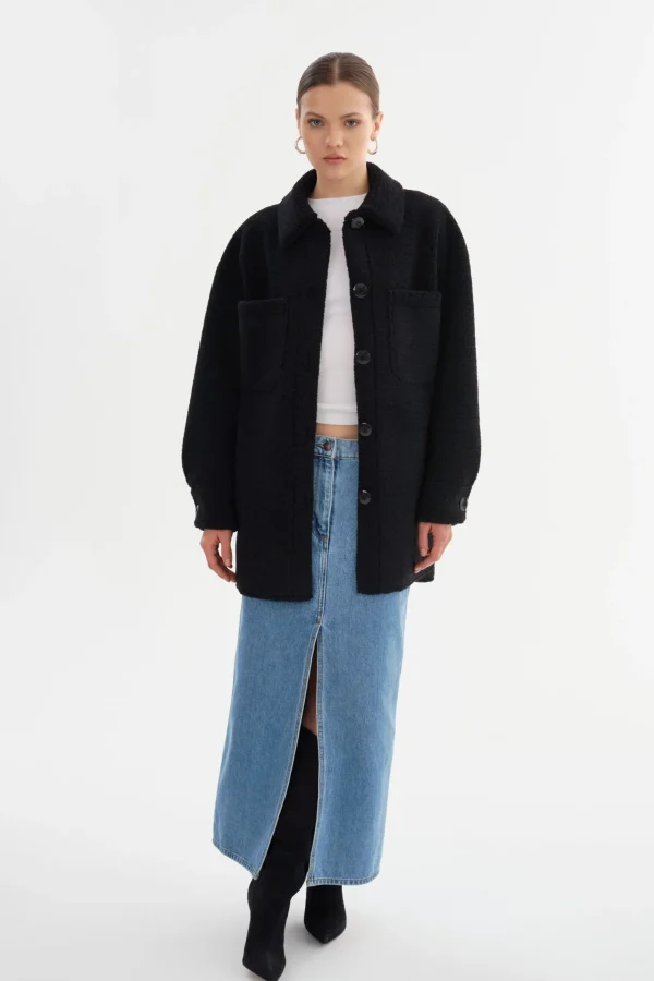LAMARQUE Coats&Jackets | KANE | Sherpa Shacket Black
