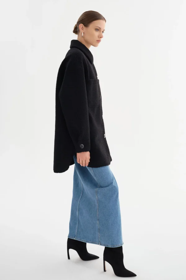 LAMARQUE Coats&Jackets | KANE | Sherpa Shacket Black