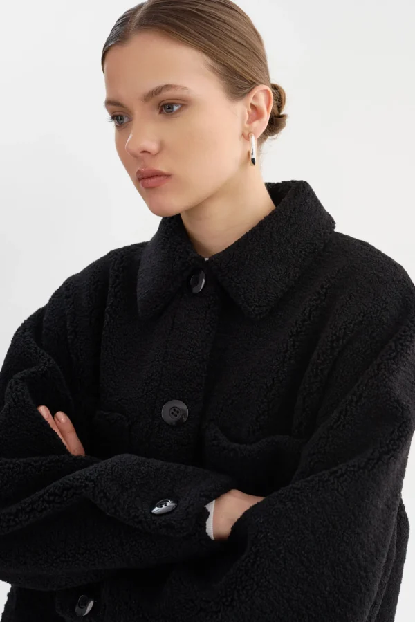 LAMARQUE Coats&Jackets | KANE | Sherpa Shacket Black