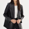LAMARQUE Leather Jackets | KARRIN | Distressed Leather Blazer Distressed Black