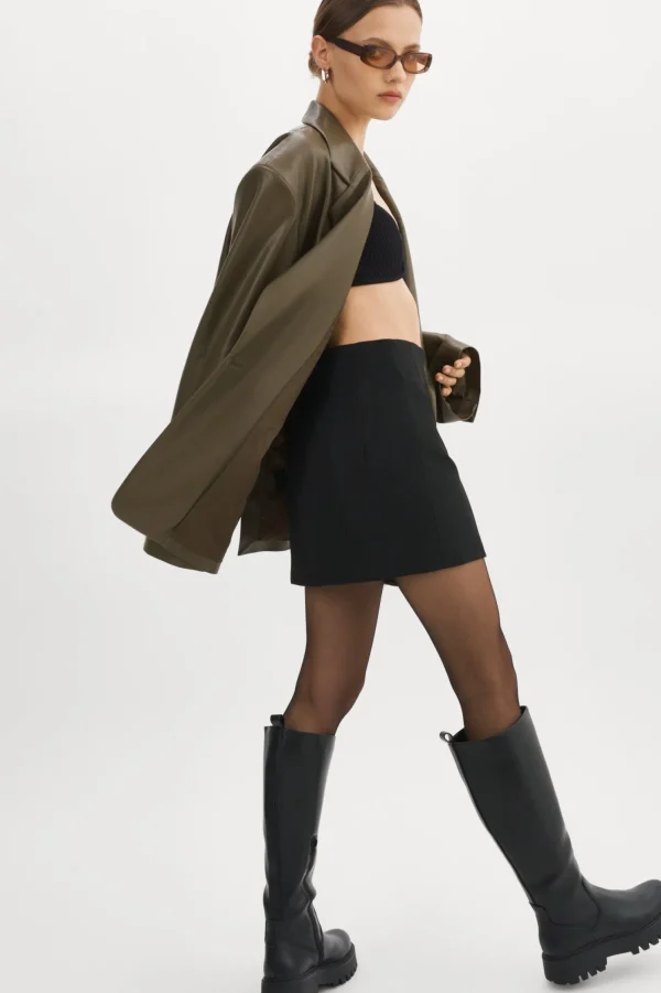 LAMARQUE Dresses | Coats&Jackets | Kassandra | Faux Leather Oversized Blazer Khaki