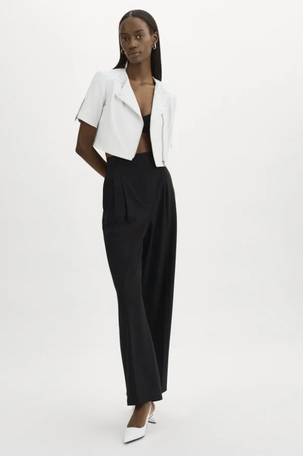 LAMARQUE Leather Jackets | KIRSI | Cropped Biker Jacket White