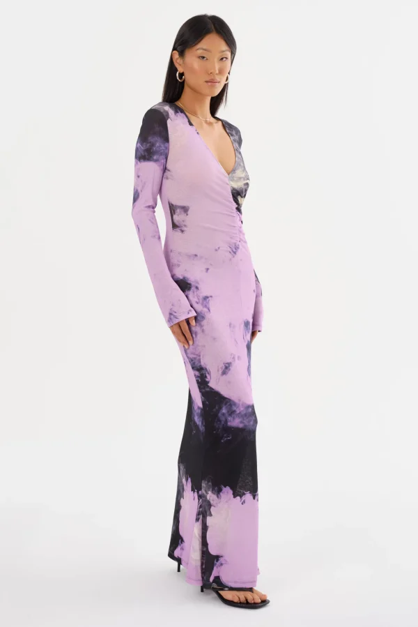 LAMARQUE Dresses | LEANDRA | Printed Jersey Maxi Dress Lavender Haze