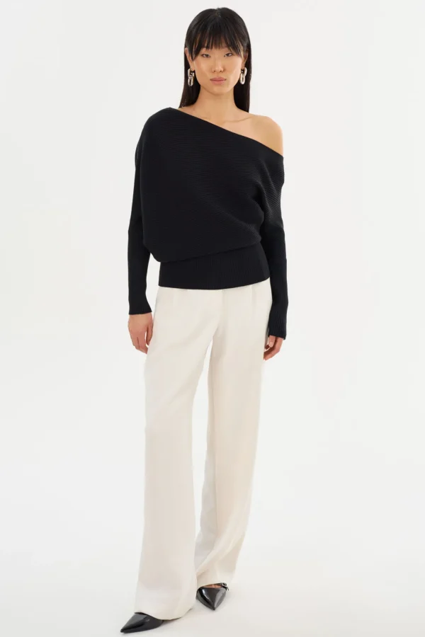LAMARQUE Tops | LORRAINE | Knit Off Shoulder Top Black