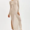 LAMARQUE Dresses | MARET | Rhinestone Mesh Dress Bisque