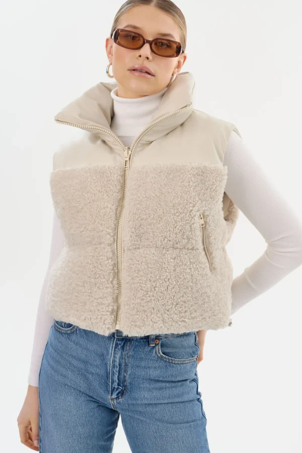 LAMARQUE Coats&Jackets | MELICIA | Reversible Puffer Vest Bone/Ecru
