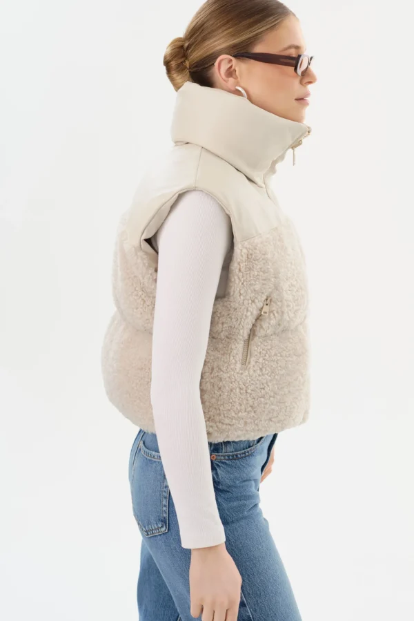 LAMARQUE Coats&Jackets | MELICIA | Reversible Puffer Vest Bone/Ecru